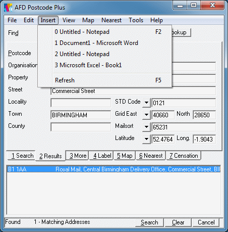 The Insert Menu